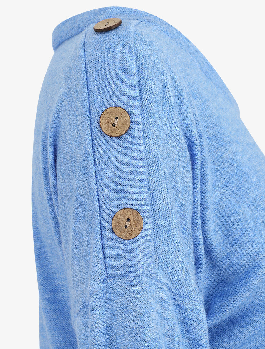Pull droit à col volanté - Bleu ciel - 3