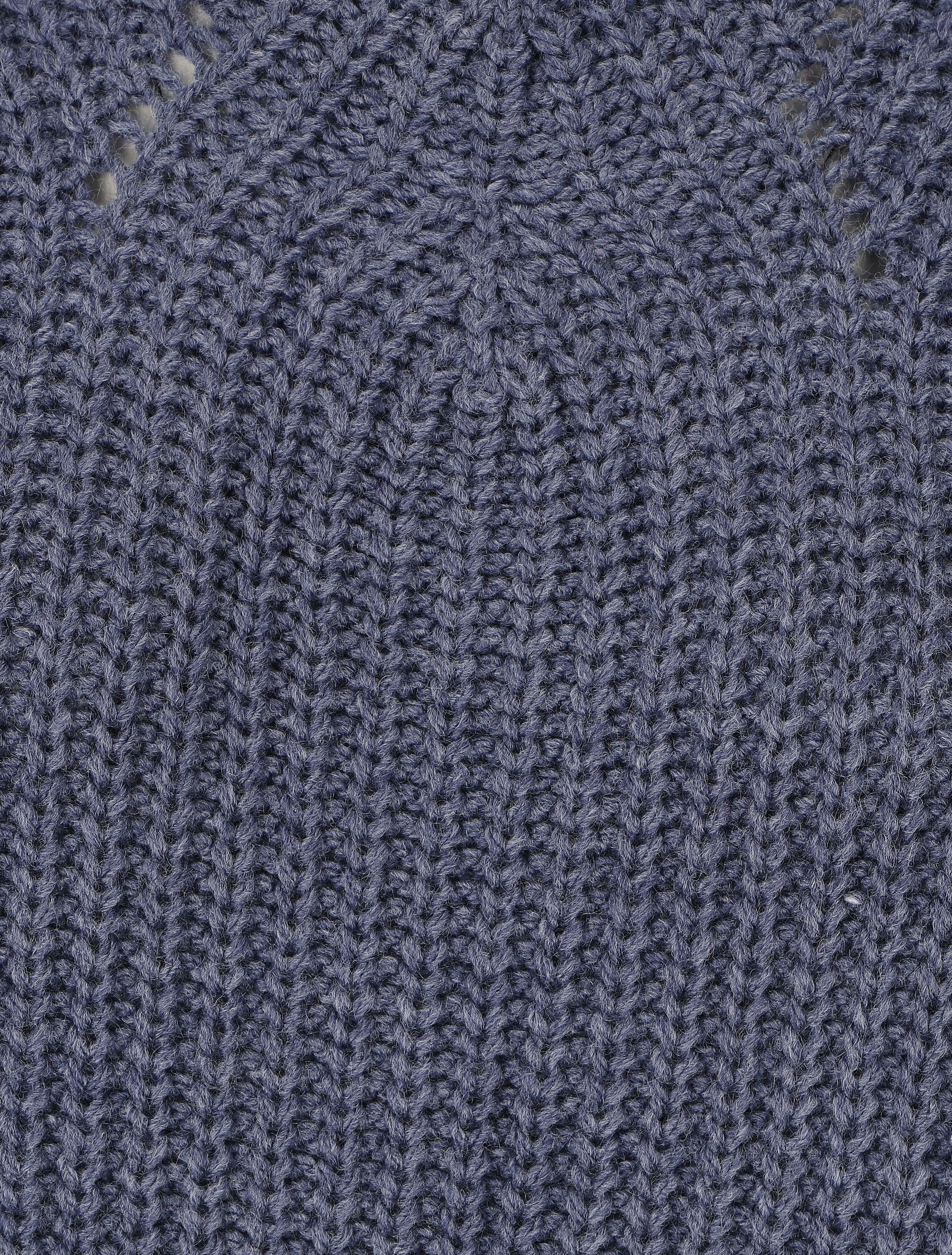 Pull uni en grosse maille à col bateau - Bleu - 3