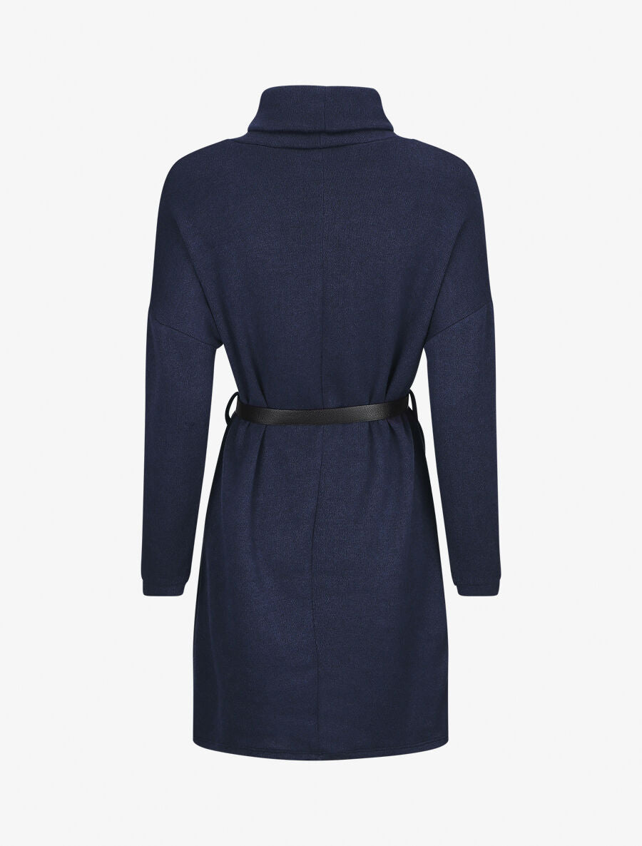 Robe pull à col roulé - Marine - 2