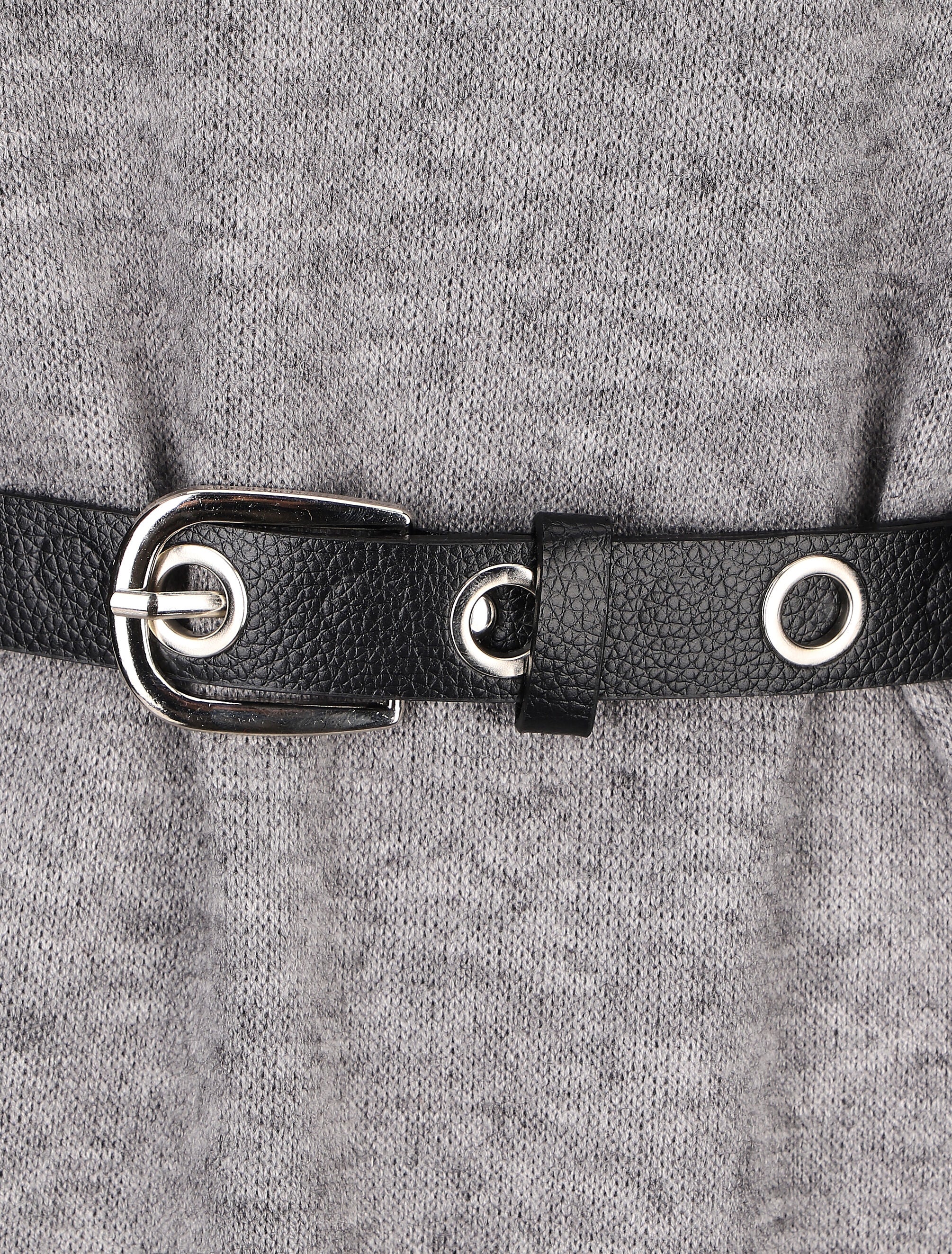 Robe pull à col roulé - Gris chiné - 3