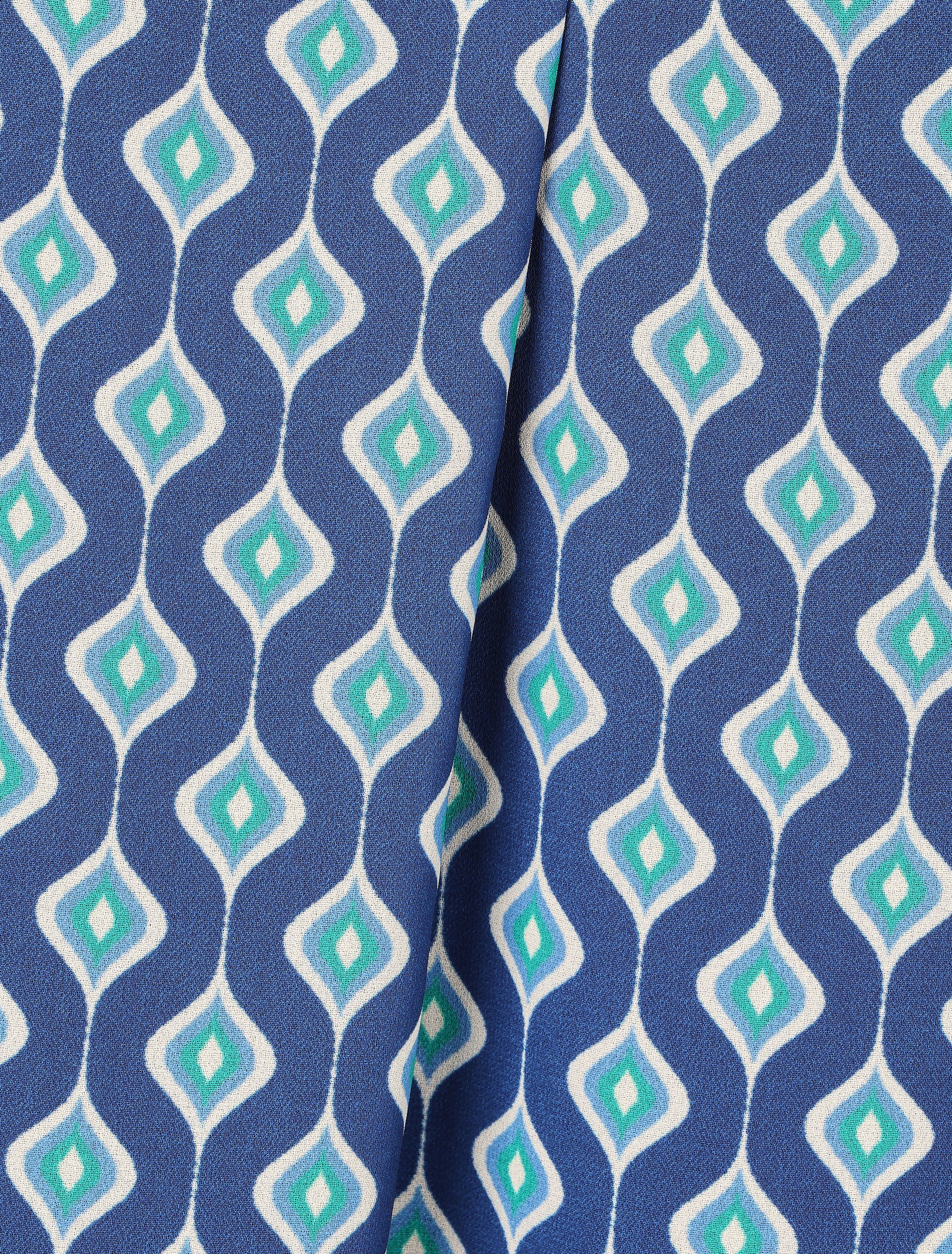 Blouse vaporeuse à imprimé rétro - Marine - 3