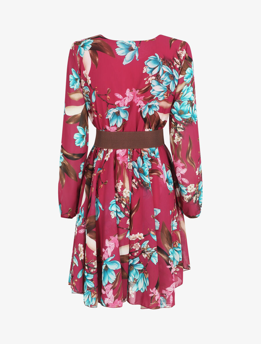 Robe patineuse imprimé grandes fleurs - Mauve - 2