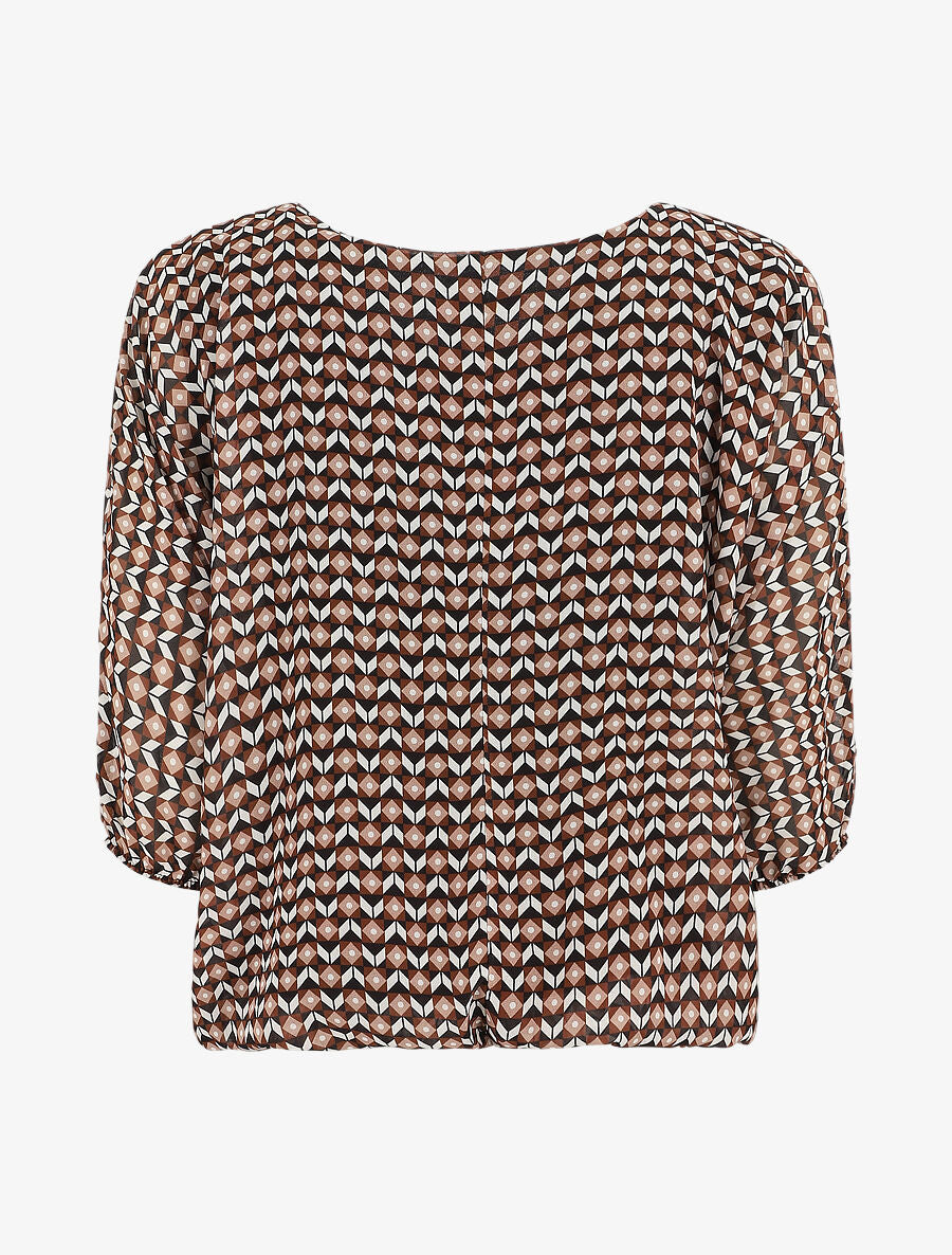 Blouse imprimé mosaïque - Noir - 2