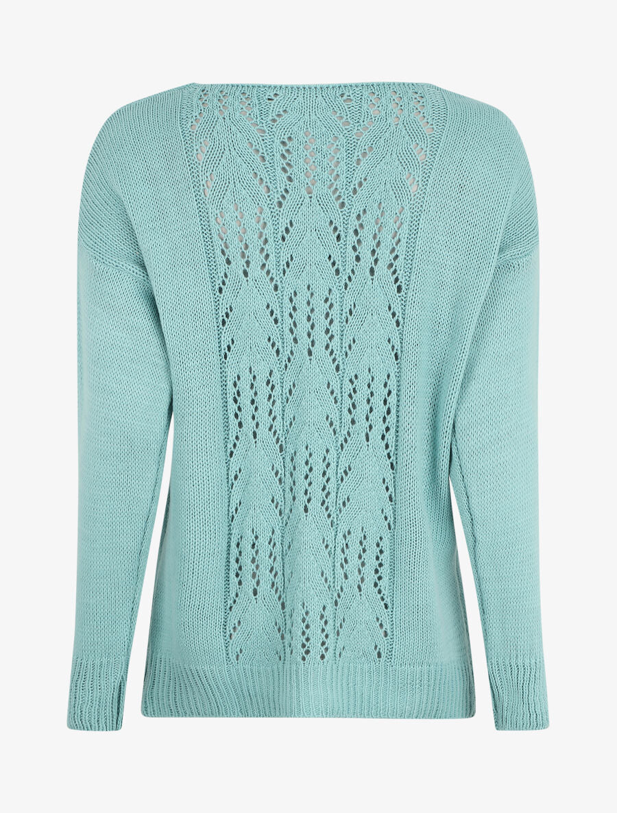 Pull droit dos stylisé - Bleu clair - 3