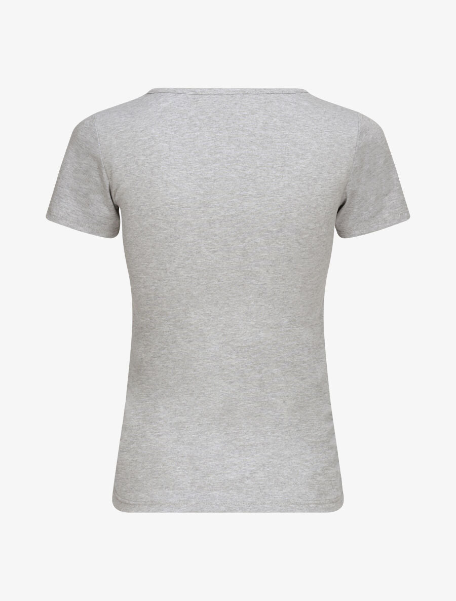 T-shirt à col V - Gris - 2