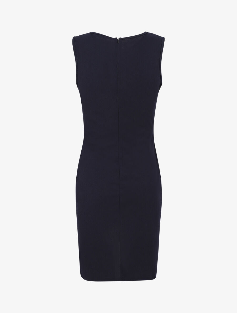 Robe coupe droite effet drapé - Marine - 2