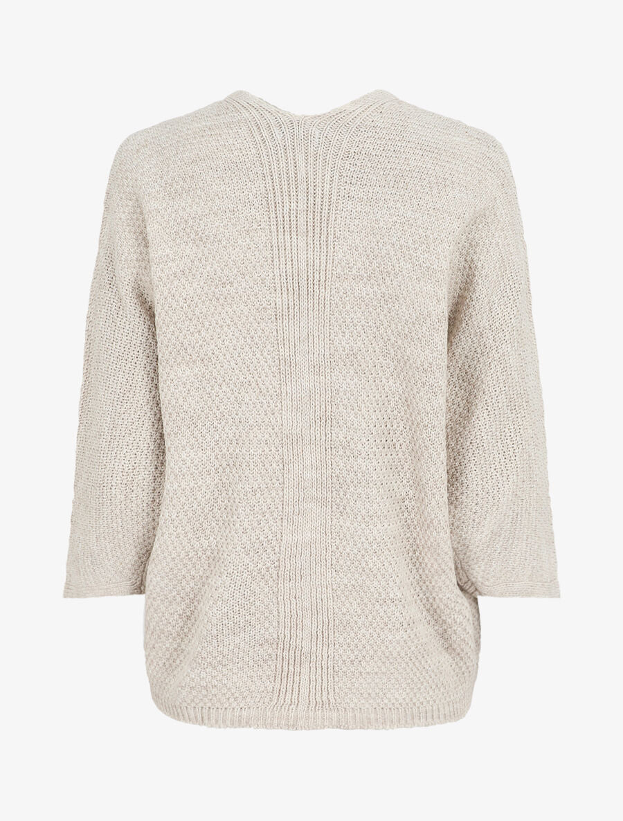 Gilet mi-long ouvert uni - Beige - 2