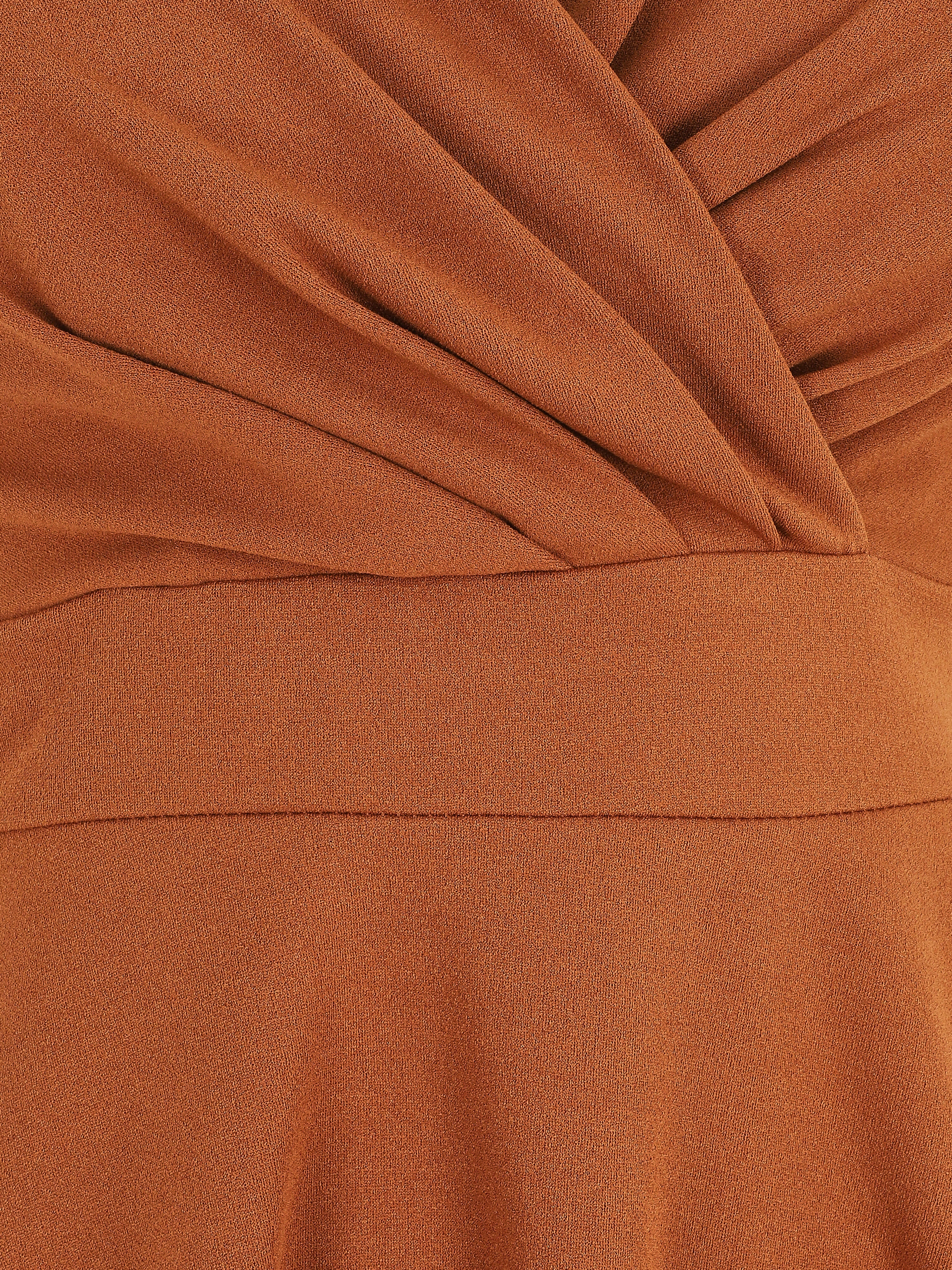 Robe patineuse courte à bretelles - Camel - 4