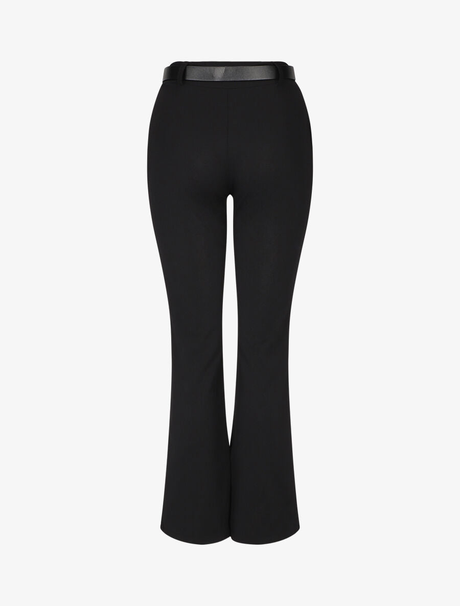 Pantalon à pince droit uni - Noir - 2