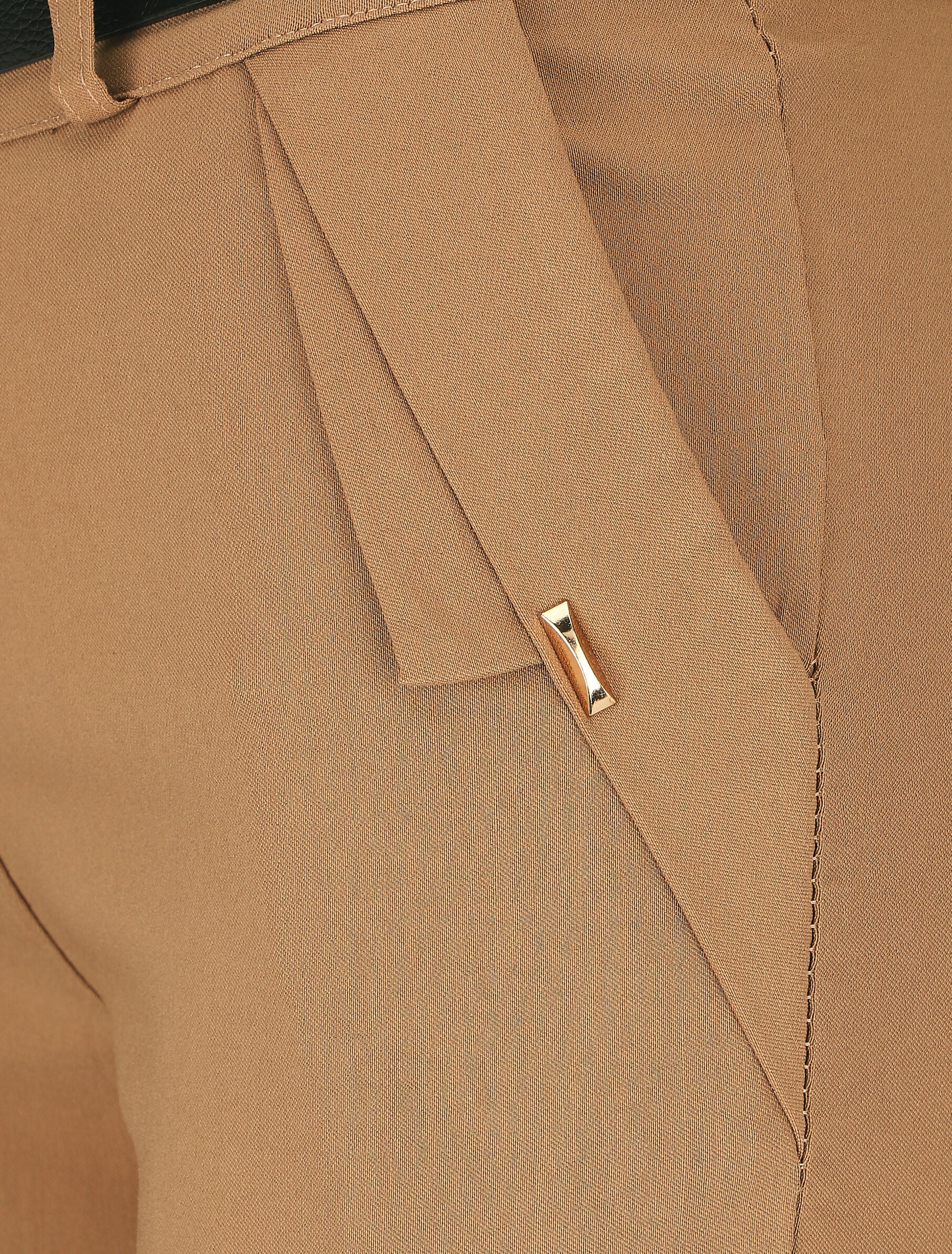Pantalon droit à poches fantaisies - Camel - 3