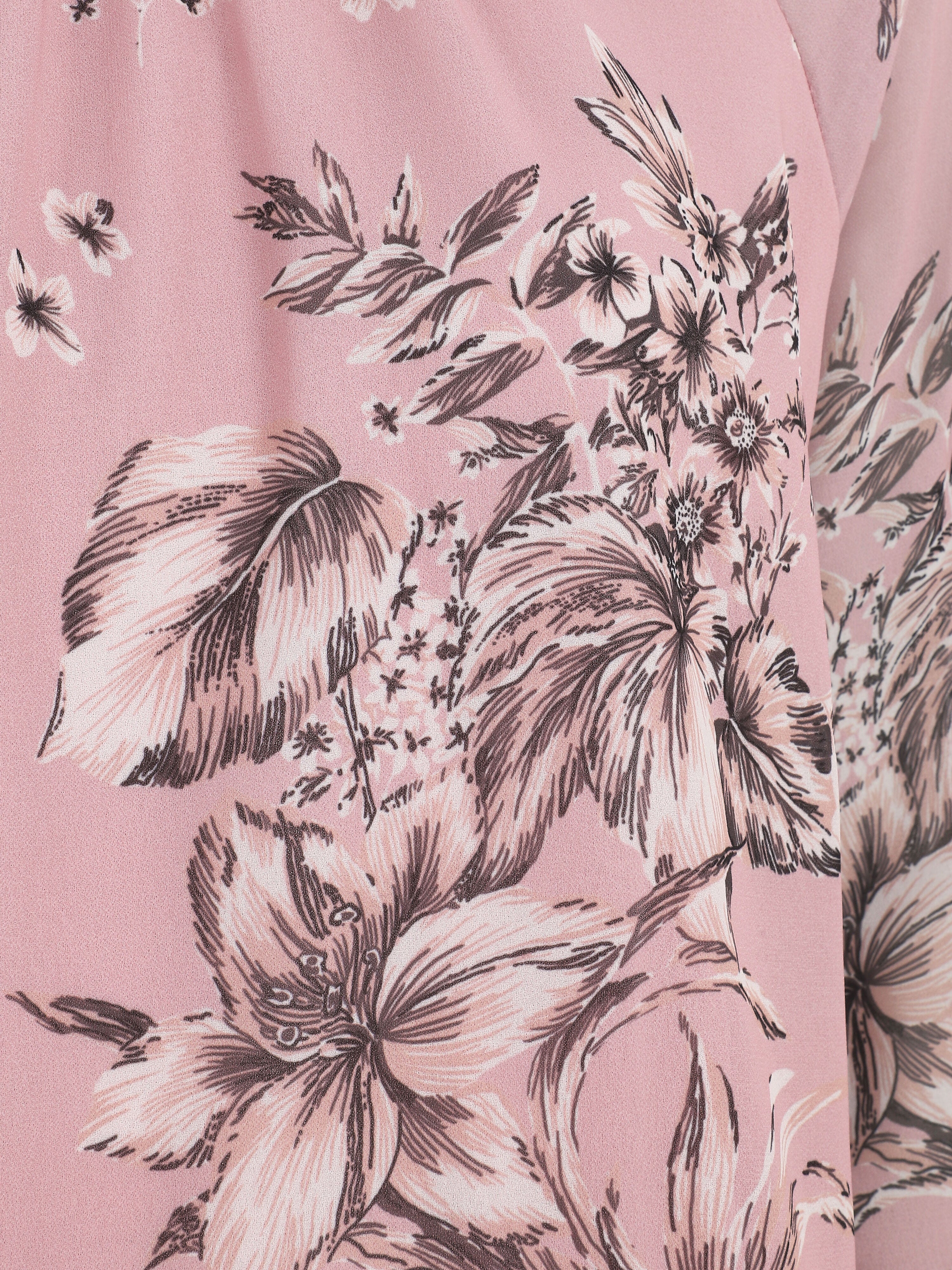 Blouse en voile à imprimé floral - Rose - 3