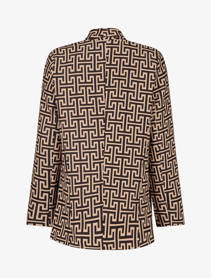 Blazer ample imprimé grec - Camel - 2