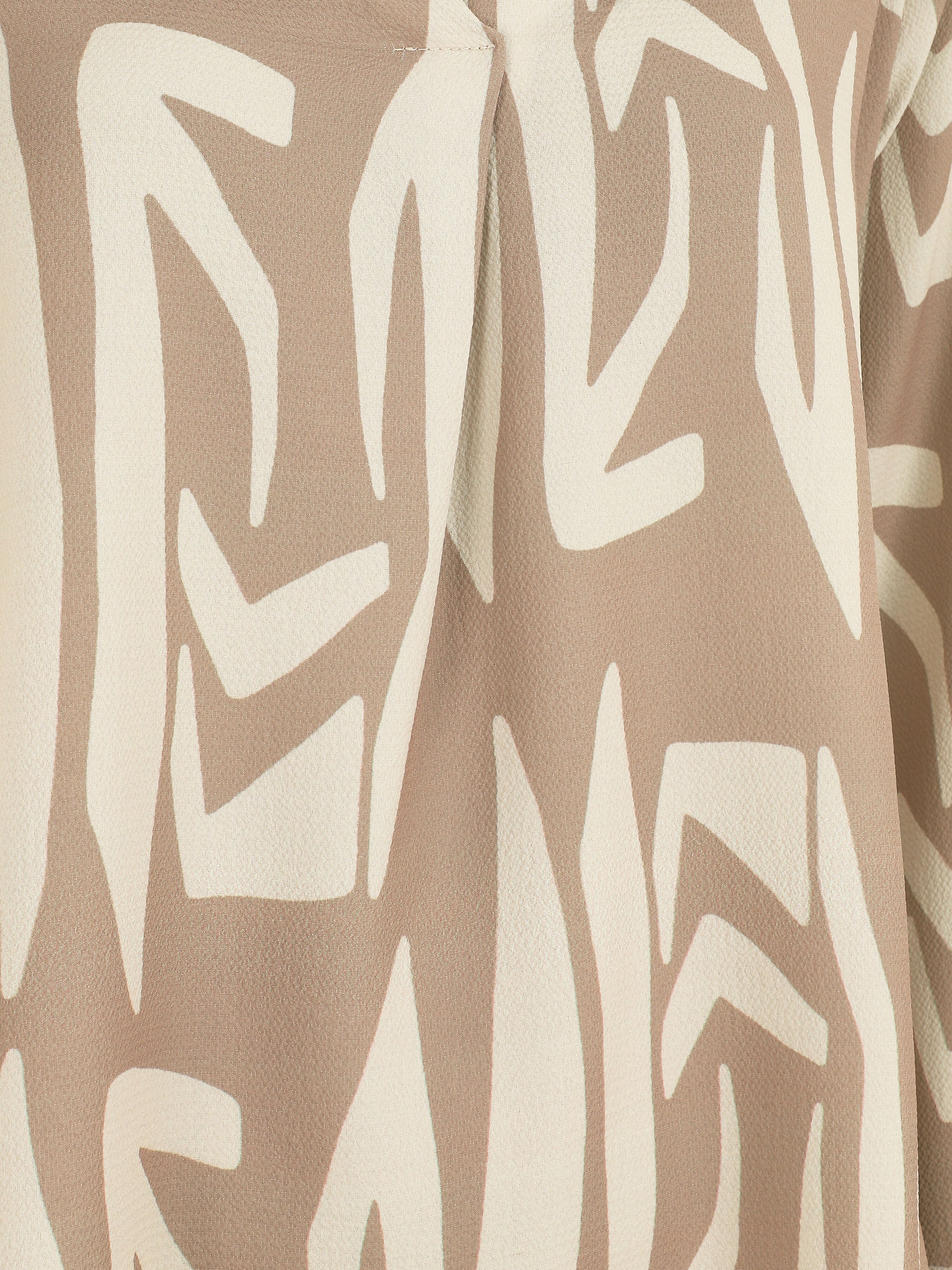 Blouse fluide à imprimé graphique - Beige - 3