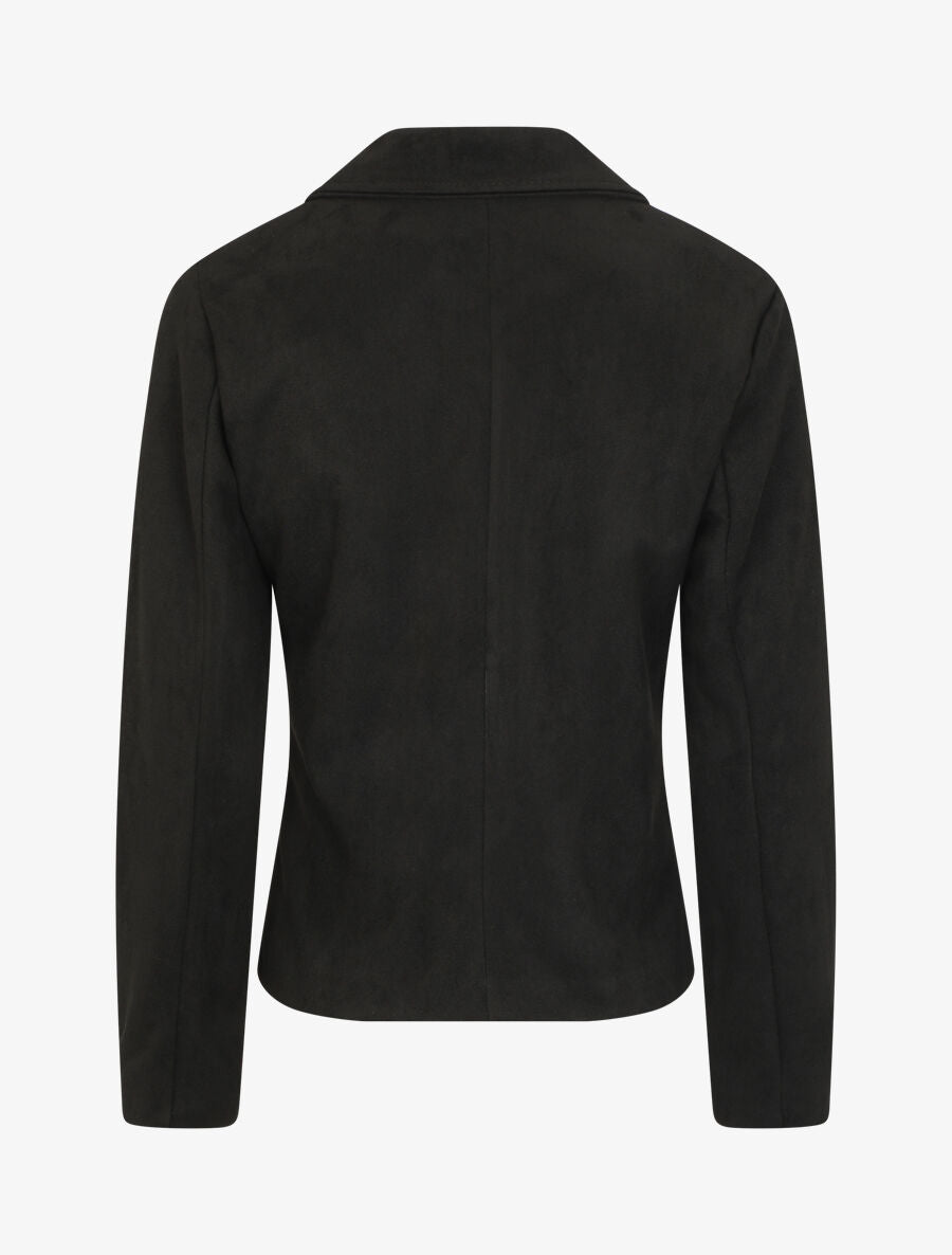 Veste style perfecto en suédine - Noir - 2