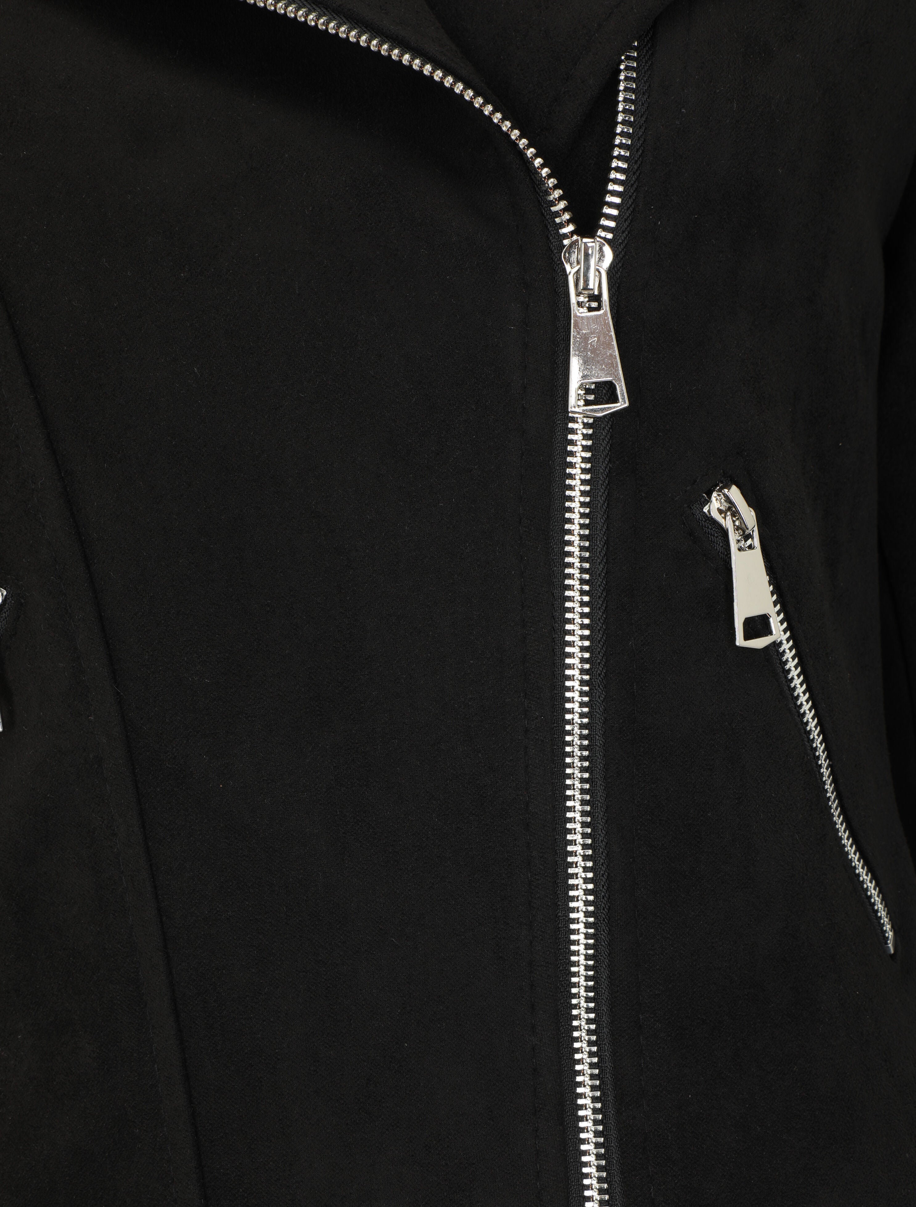 Veste style perfecto en suédine - Noir - 3
