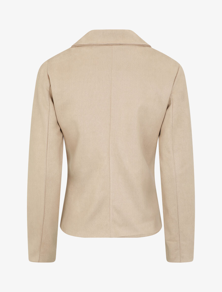 Veste style perfecto en suédine - Beige - 2
