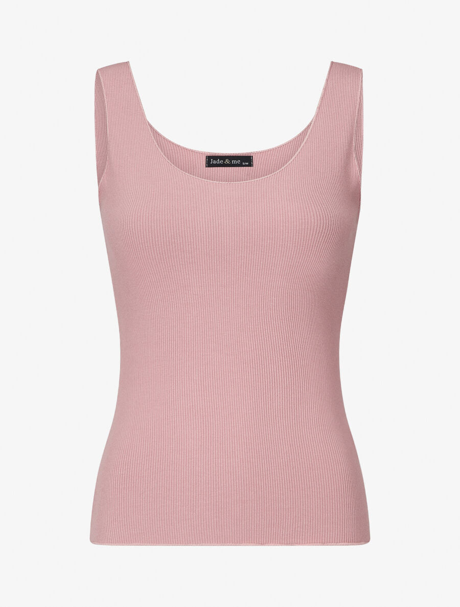 Débardeur uni coupe ajustée - Rose - 1