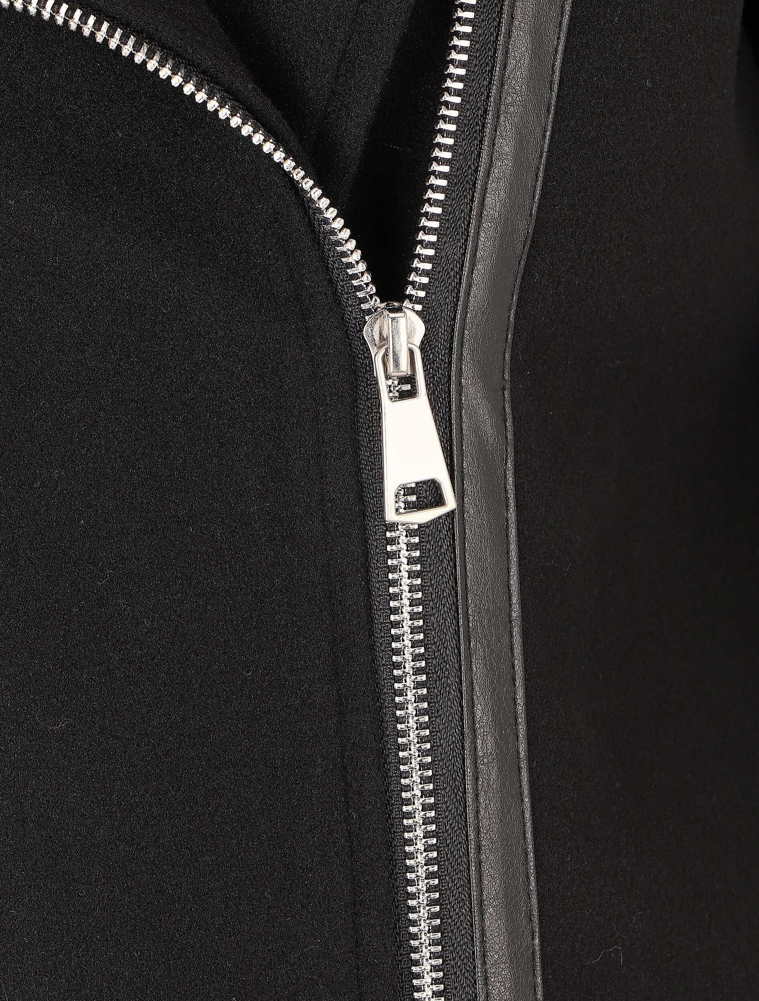 Manteau long zippé à capuche - Noir - 3