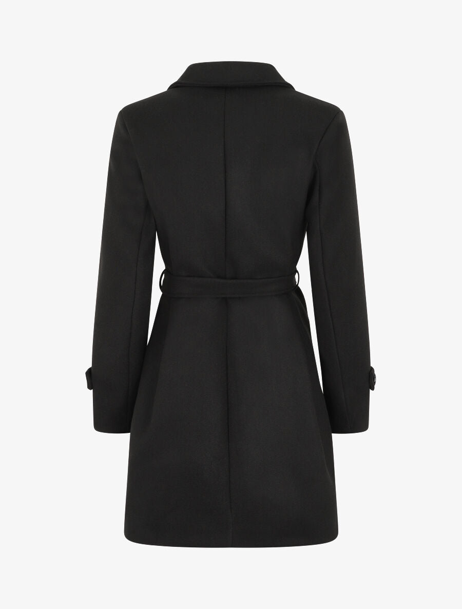 Manteau mi-long croisé - Noir - 2
