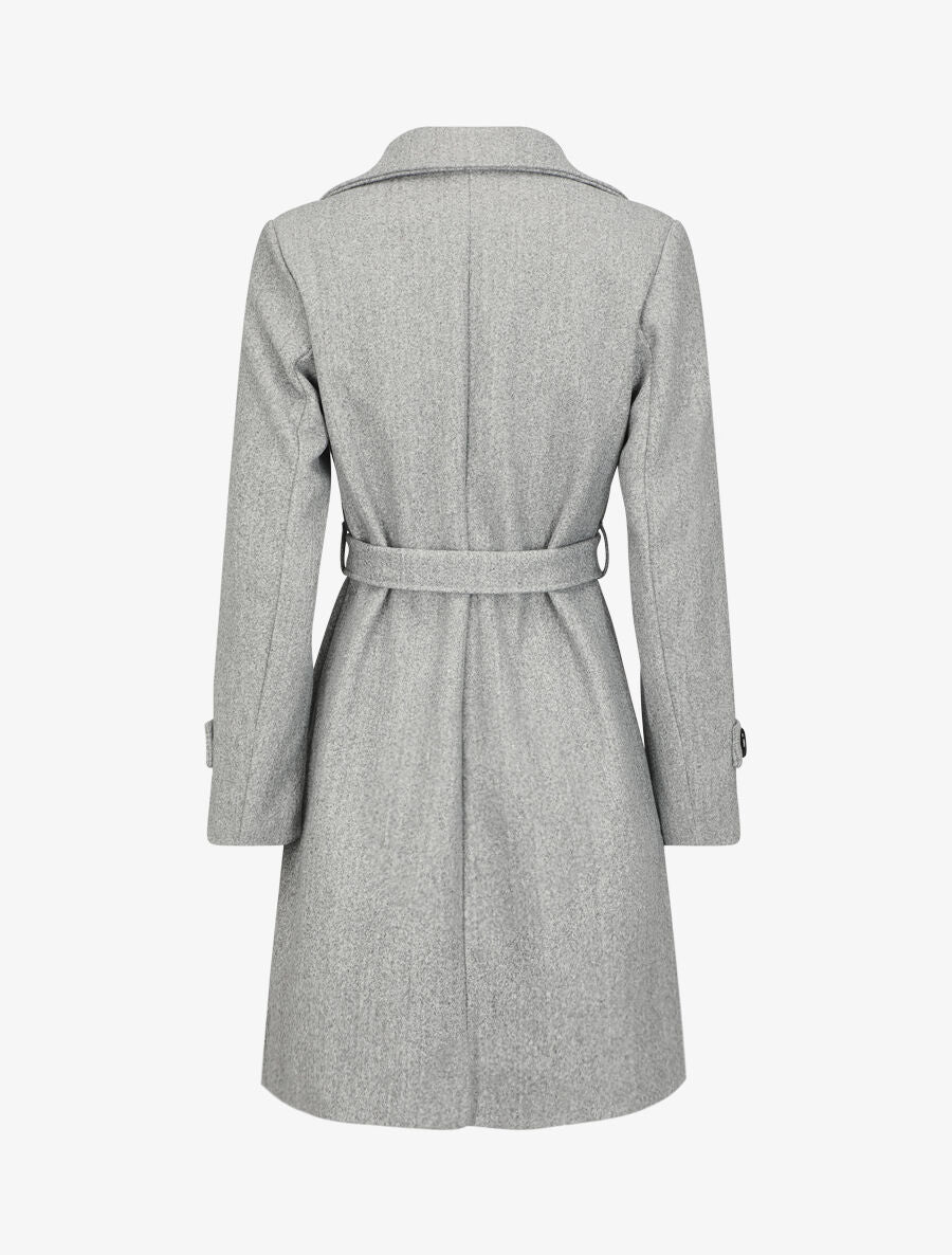 Manteau mi-long croisé - Gris - 2