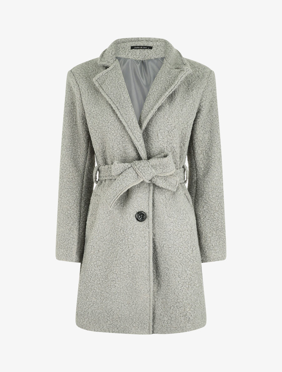 Manteau long effet peau de mouton - Gris - 5