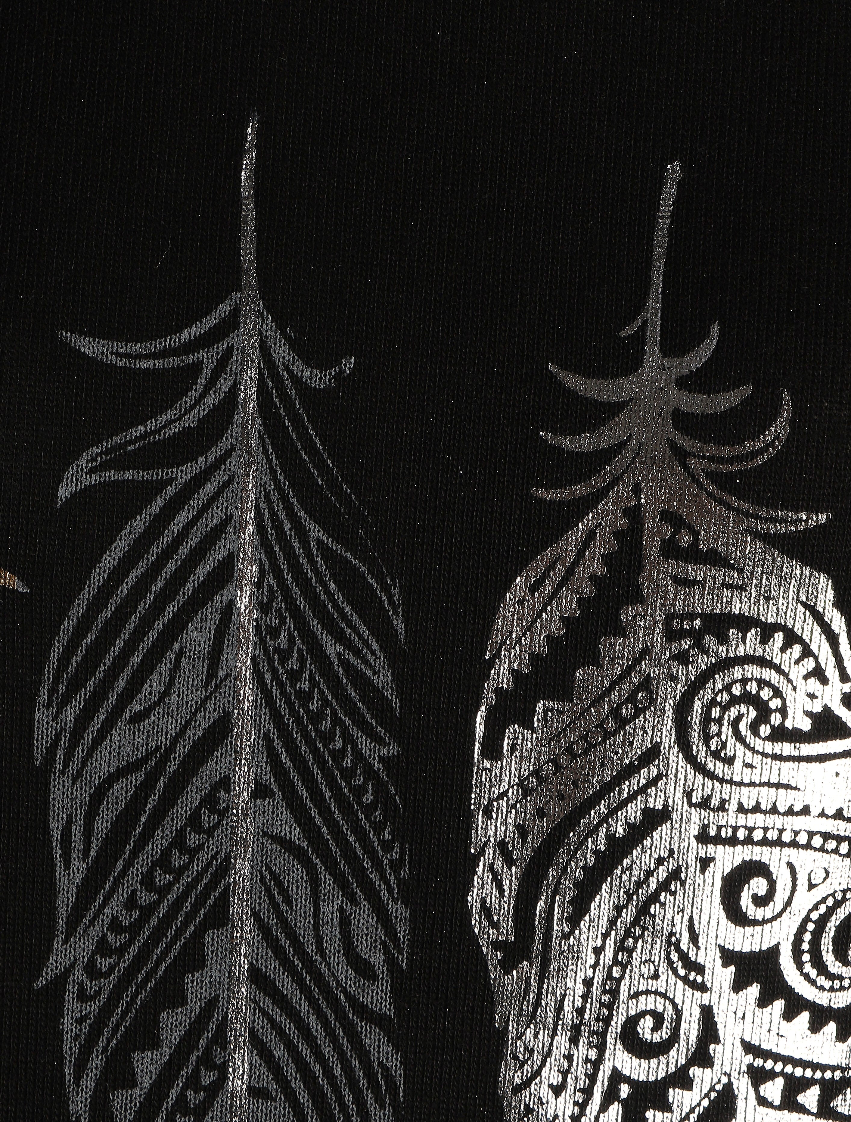 Pull ample à imprimé plumes irisées - Noir - 3