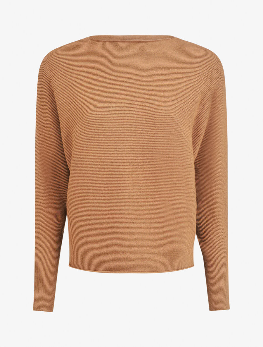 Pull loose à col rond - Camel - 1
