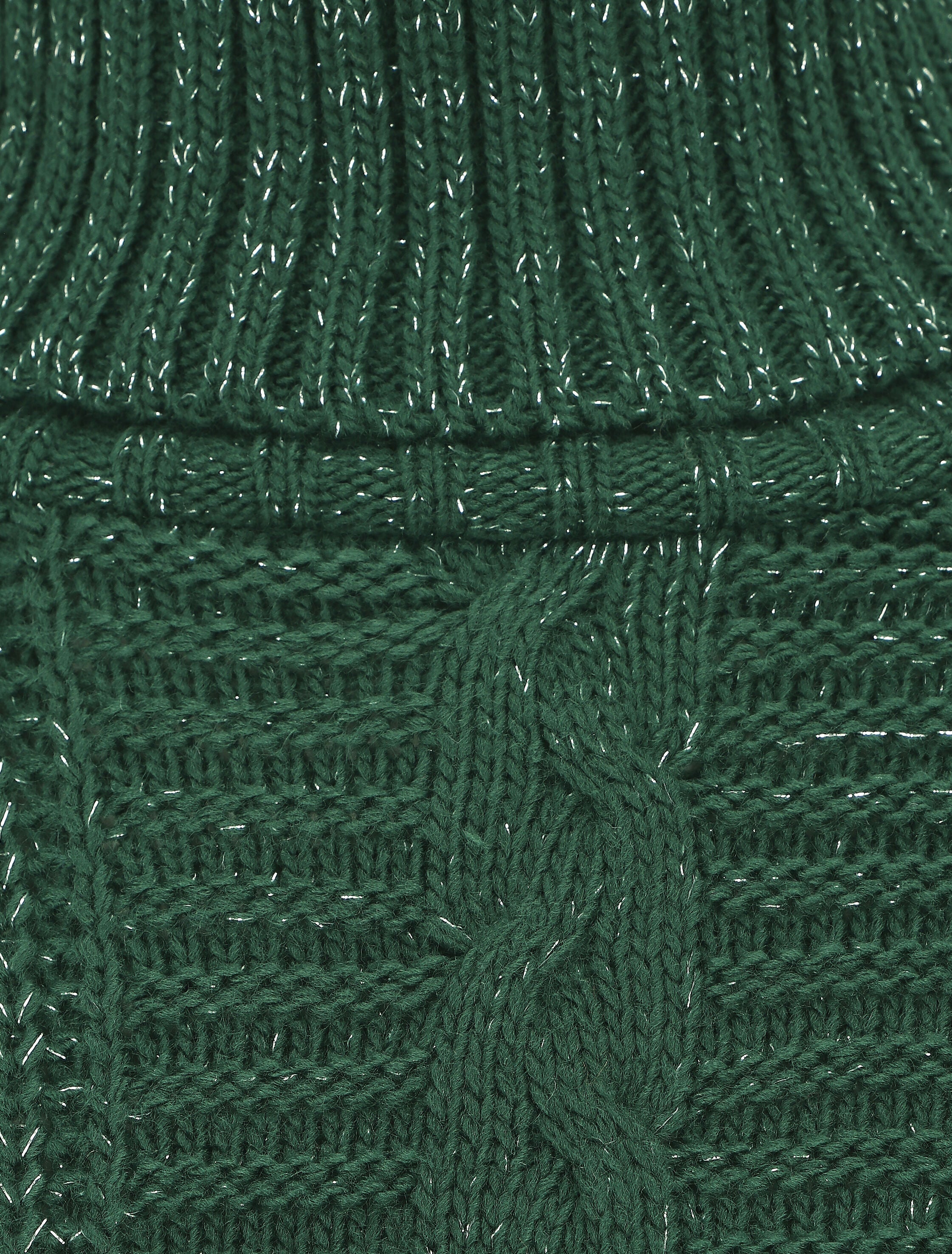 Pull irisé droit à col roulé - Vert sapin - 3