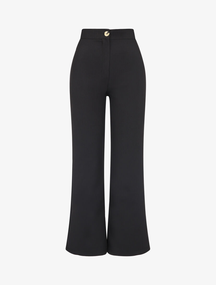 Pantalon classique à taille élastiquée - Noir - 4