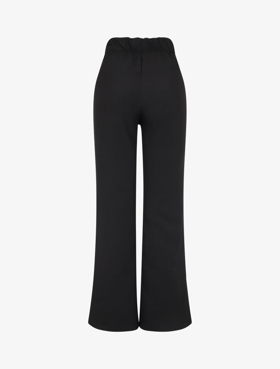 Pantalon classique à taille élastiquée - Noir - 2