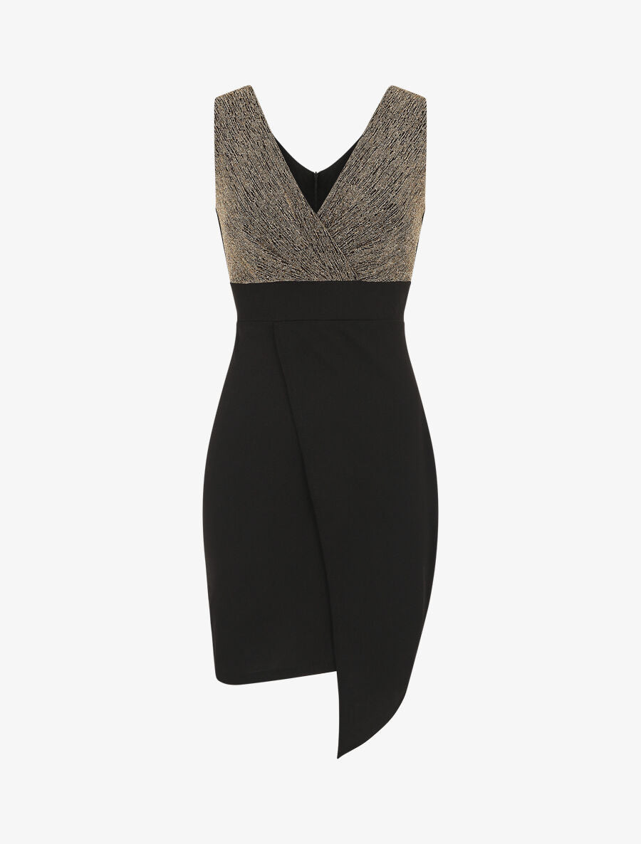 Robe style portefeuille à paillettes - Or - 1