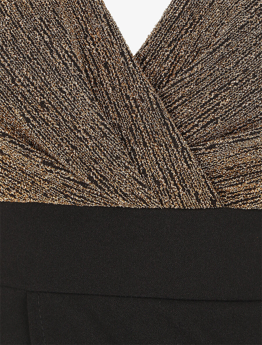 Robe style portefeuille à paillettes - Or - 3