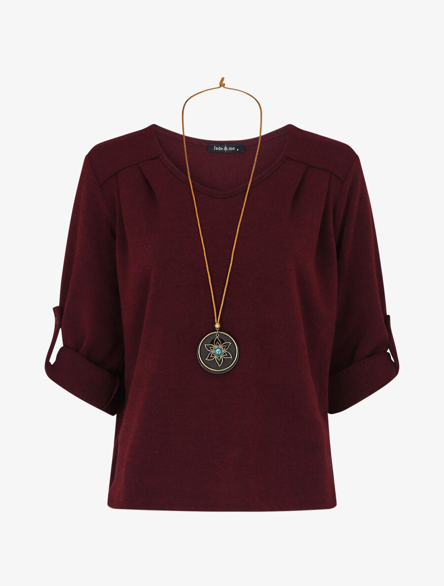 Pull ample uni col V - Prune - 5