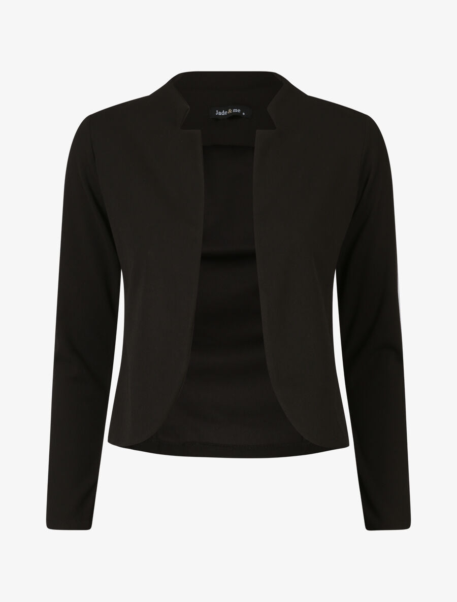 Veste courte à col cranté - Noir - 4