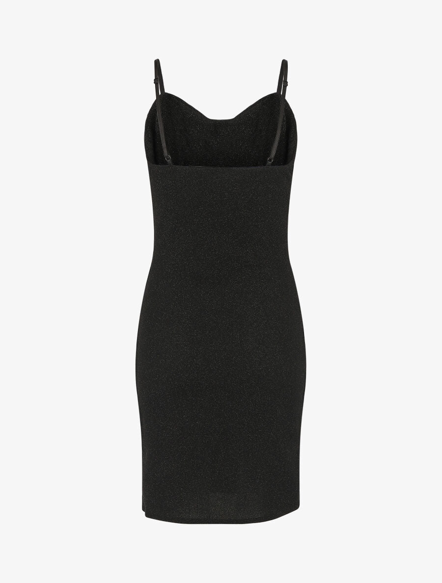 Robe moulante pailletée à col bénitier - Noir - 2