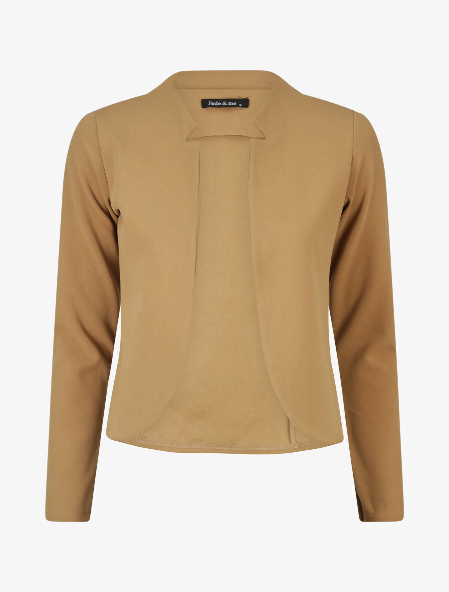 Veste courte à col cranté - Camel - 1