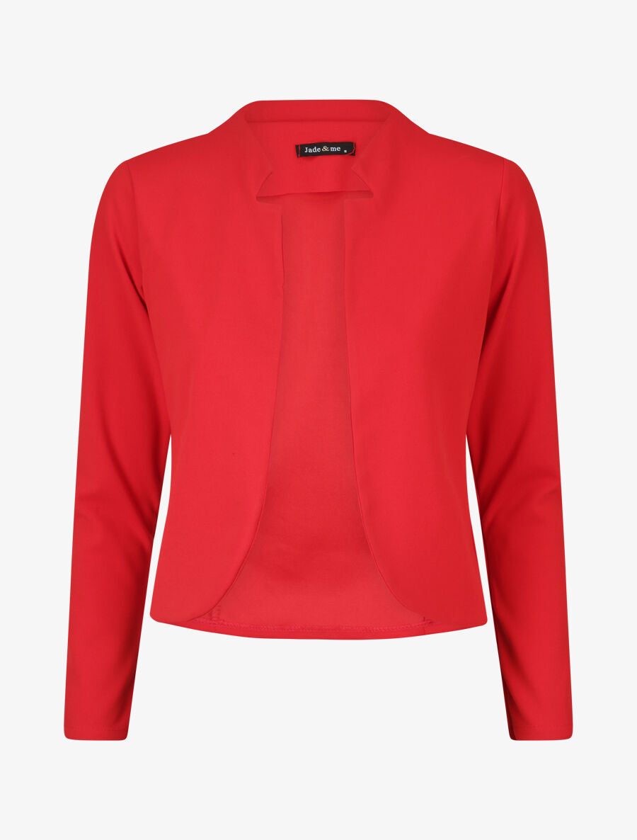 Veste courte à col cranté - Rouge - 1