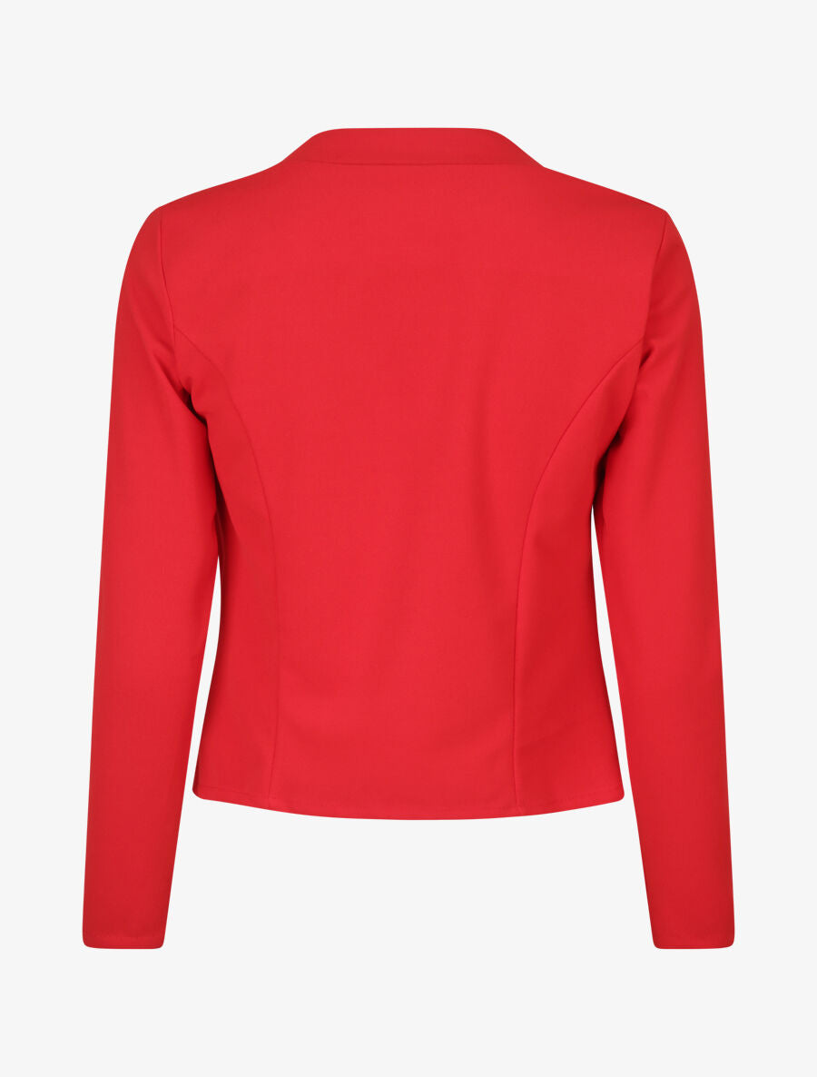 Veste courte à col cranté - Rouge - 2