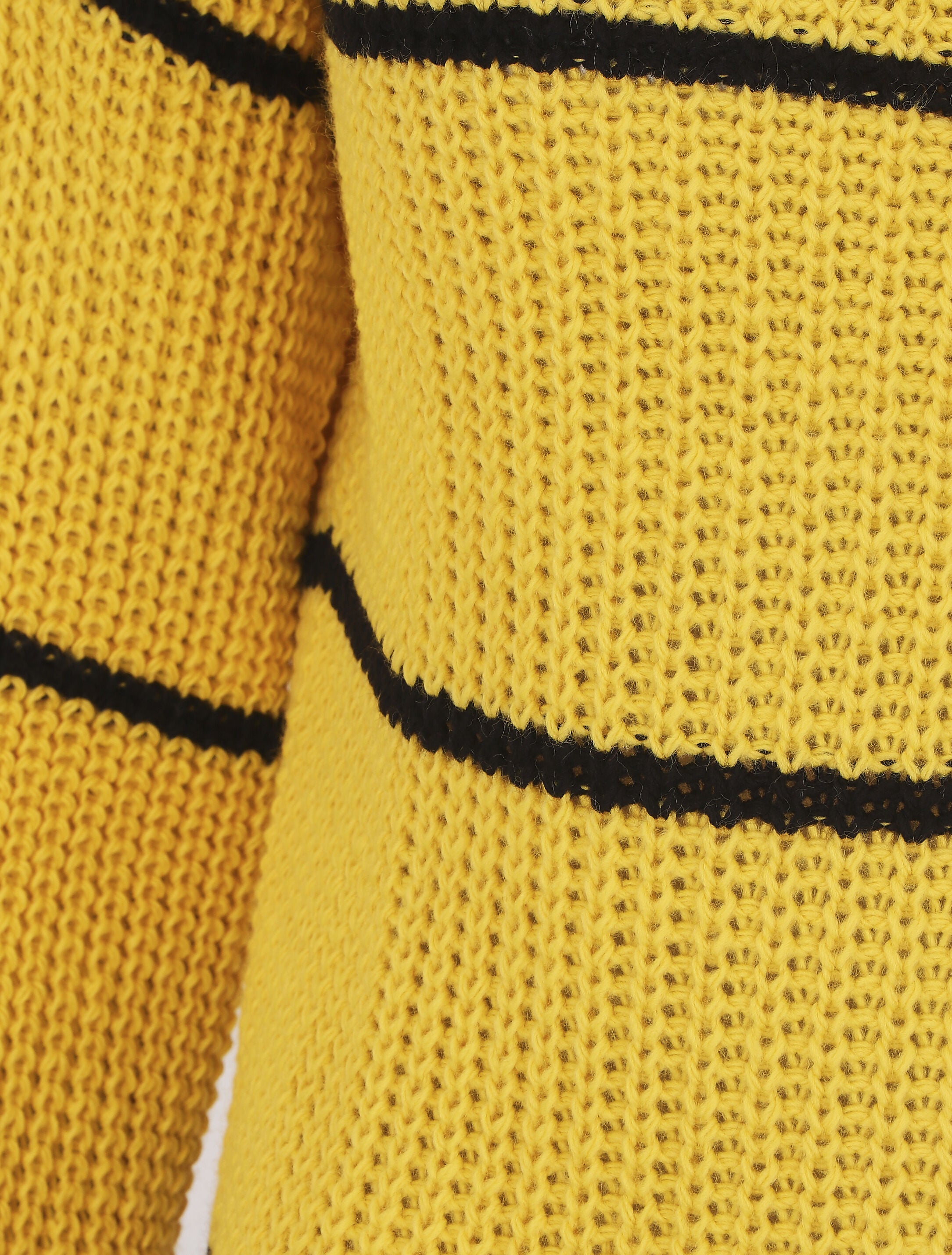 Pull en maille à imprimé rayures - Jaune moutarde - 3