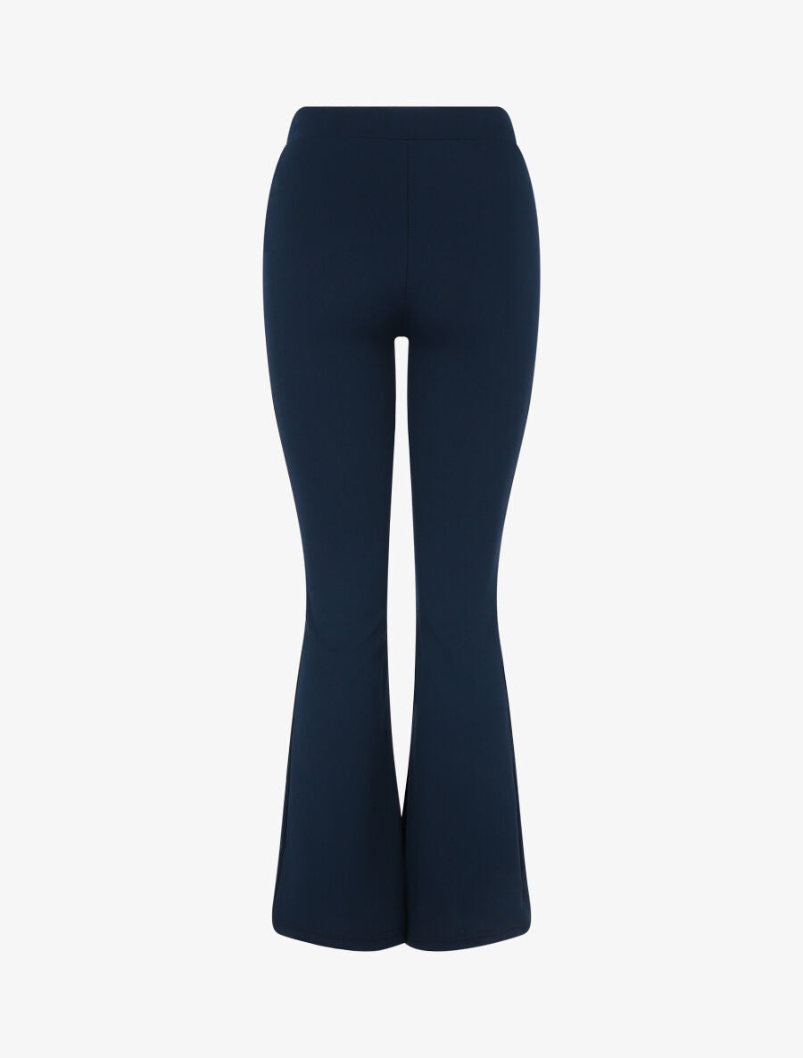 Pantalon fluide uni coupe flare - Marine - 2