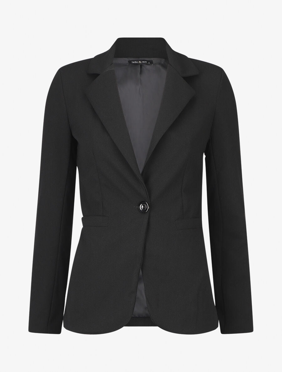 Blazer uni à un bouton - Noir - 1