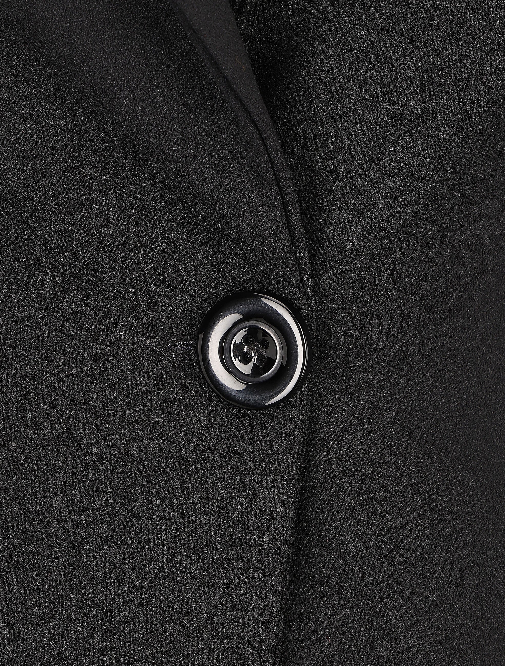 Blazer uni à un bouton - Noir - 3