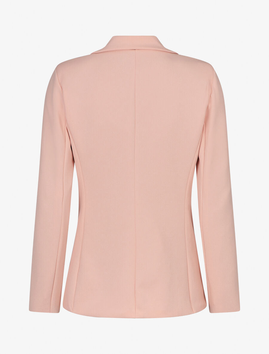 Blazer uni à un bouton - Rose - 2