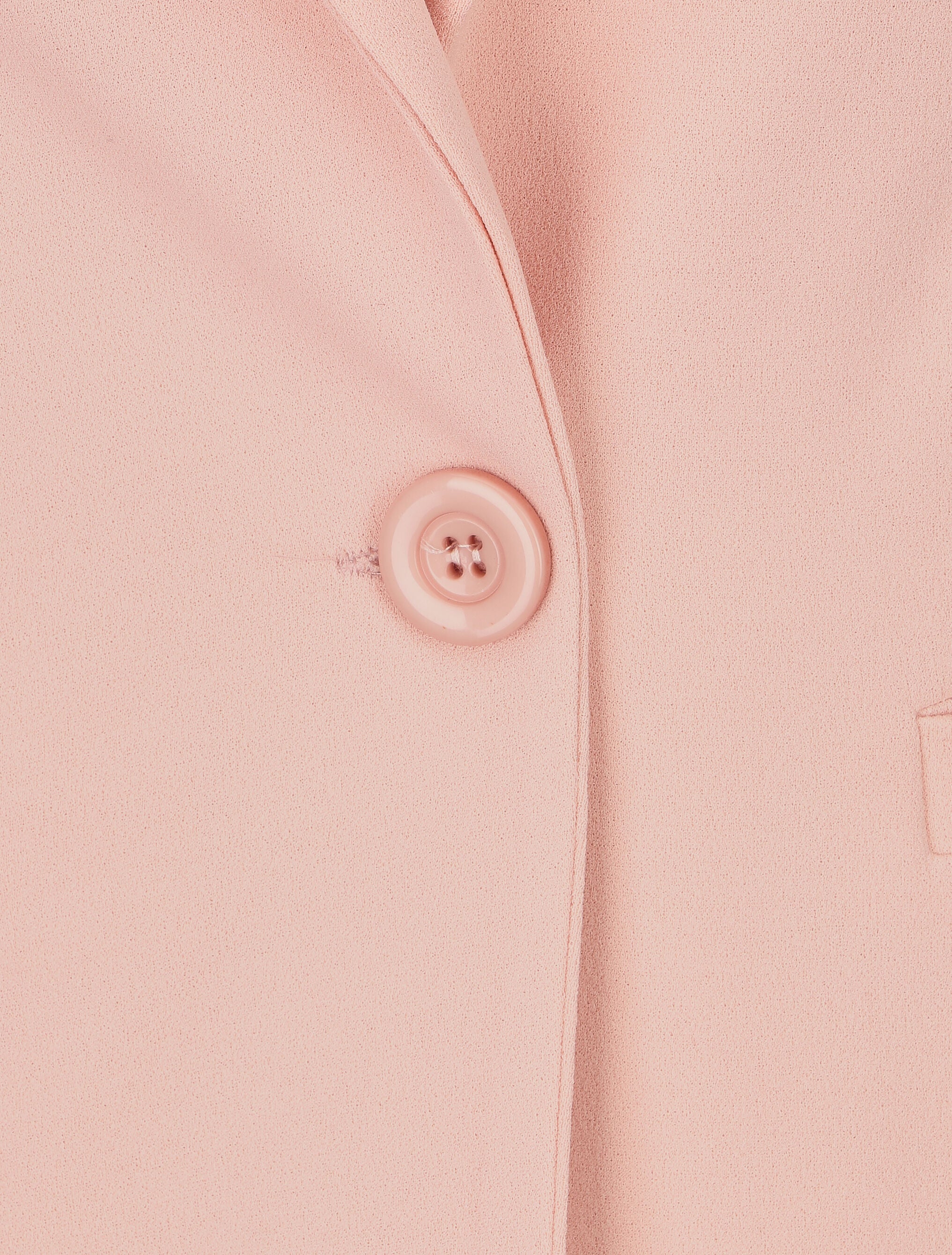 Blazer uni à un bouton - Rose - 3