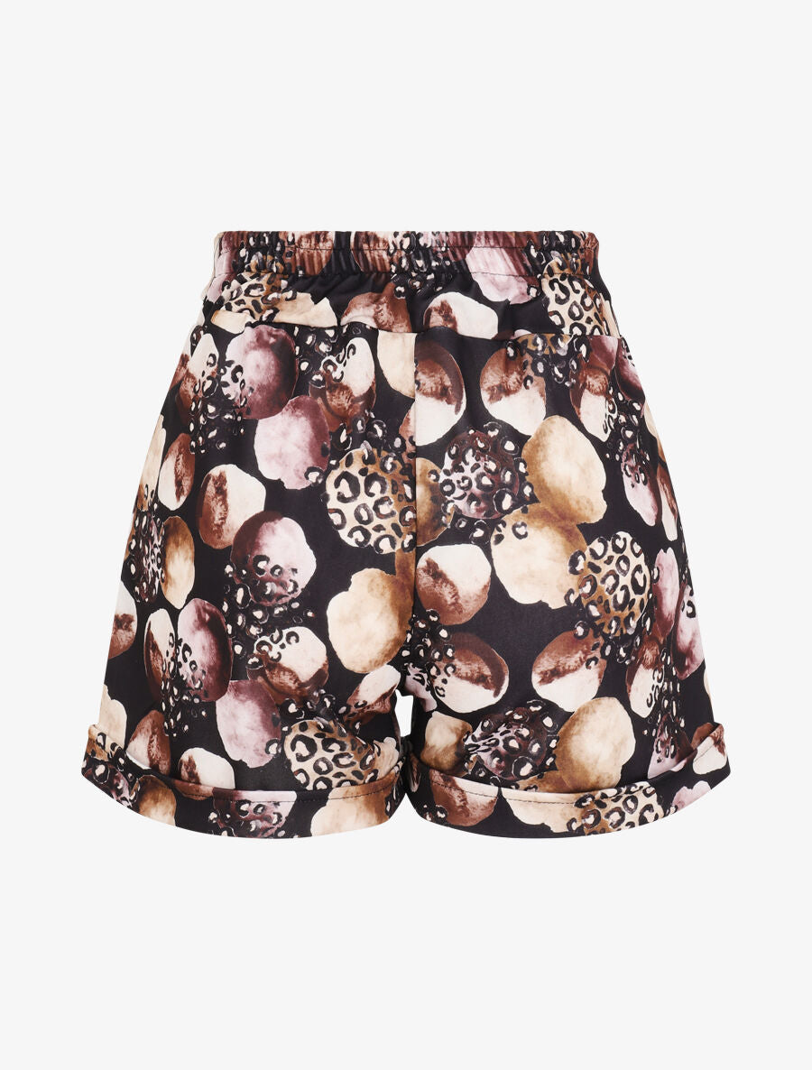 Short à imprimé léopard et cercles stylisés - Noir - 2