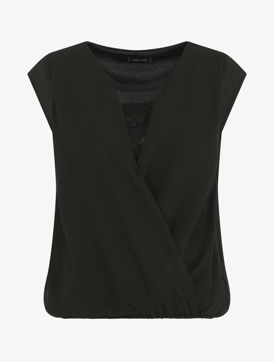 Top cache-coeur uni sans manches - Noir - 5