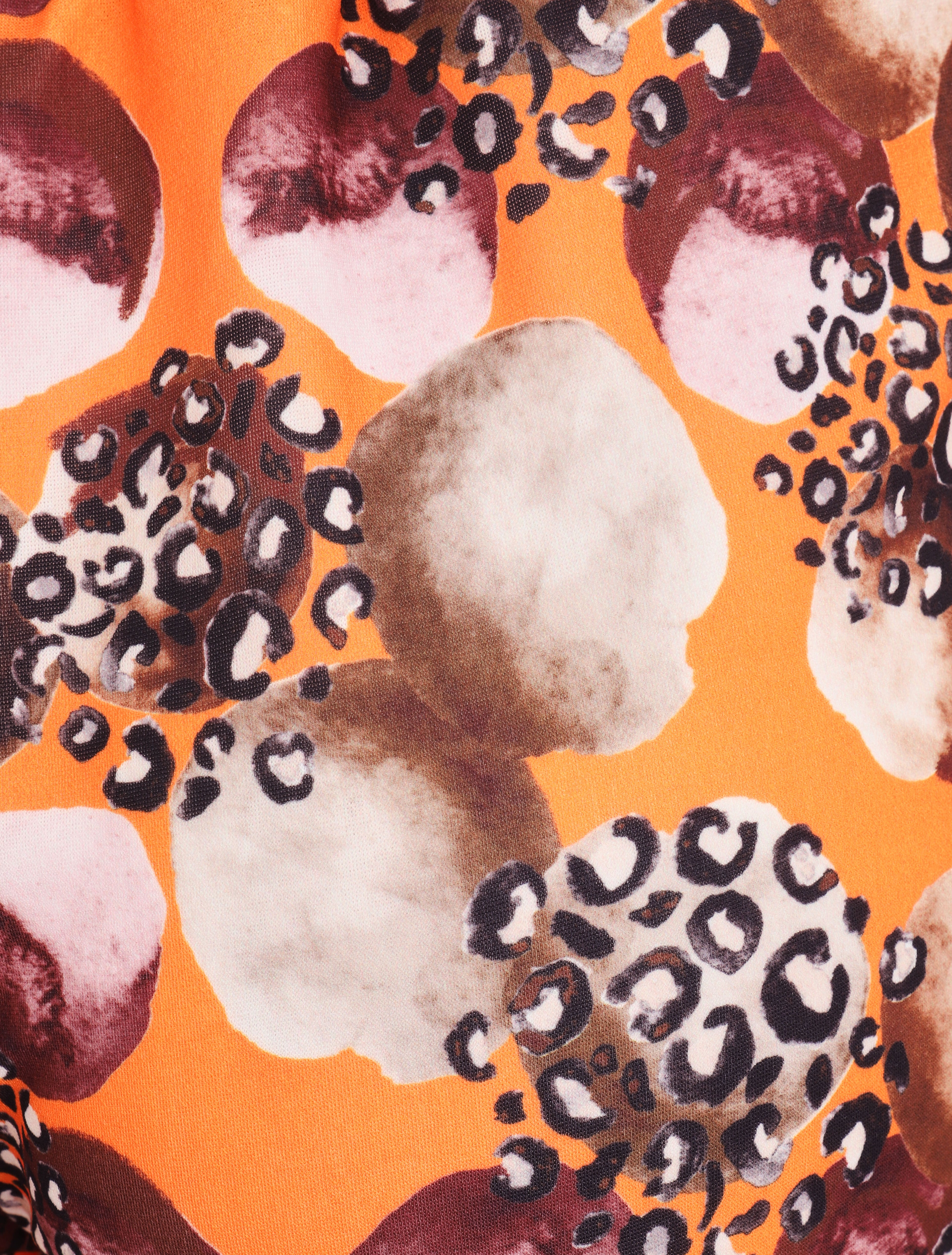 Short à imprimé léopard et cercles stylisés - Orange - 3
