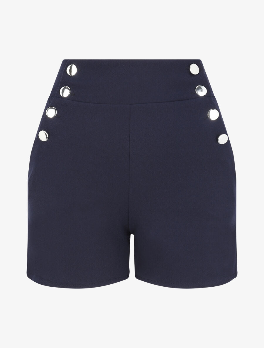Short à pont taille empire - Marine - 1