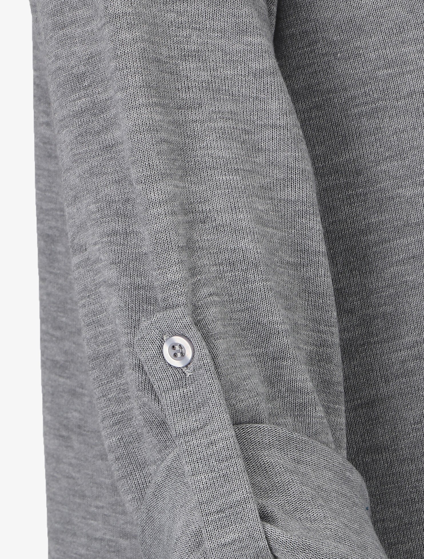 Pull uni fin à manches retroussables - Gris - 3