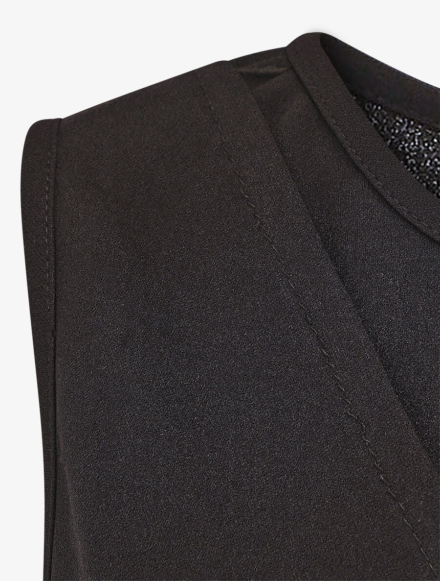 Robe style portefeuille et bord fendu - Noir - 3